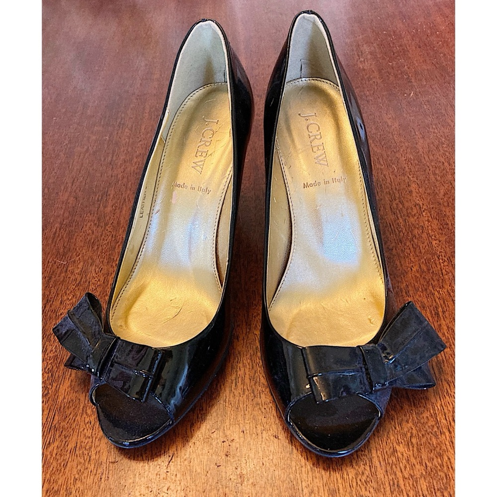 J. Crew Patent Peep Toe Heels